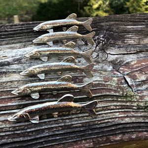 Six Silver plate fish